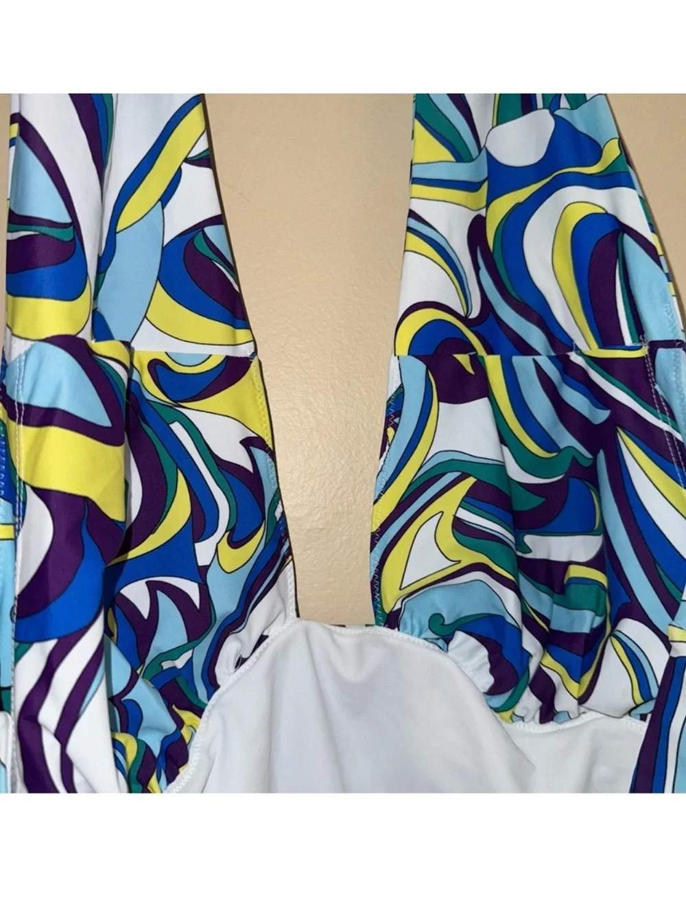 Express Blue Swirl Body Contour Swim Convertible Style One Piece Size XL NWT!